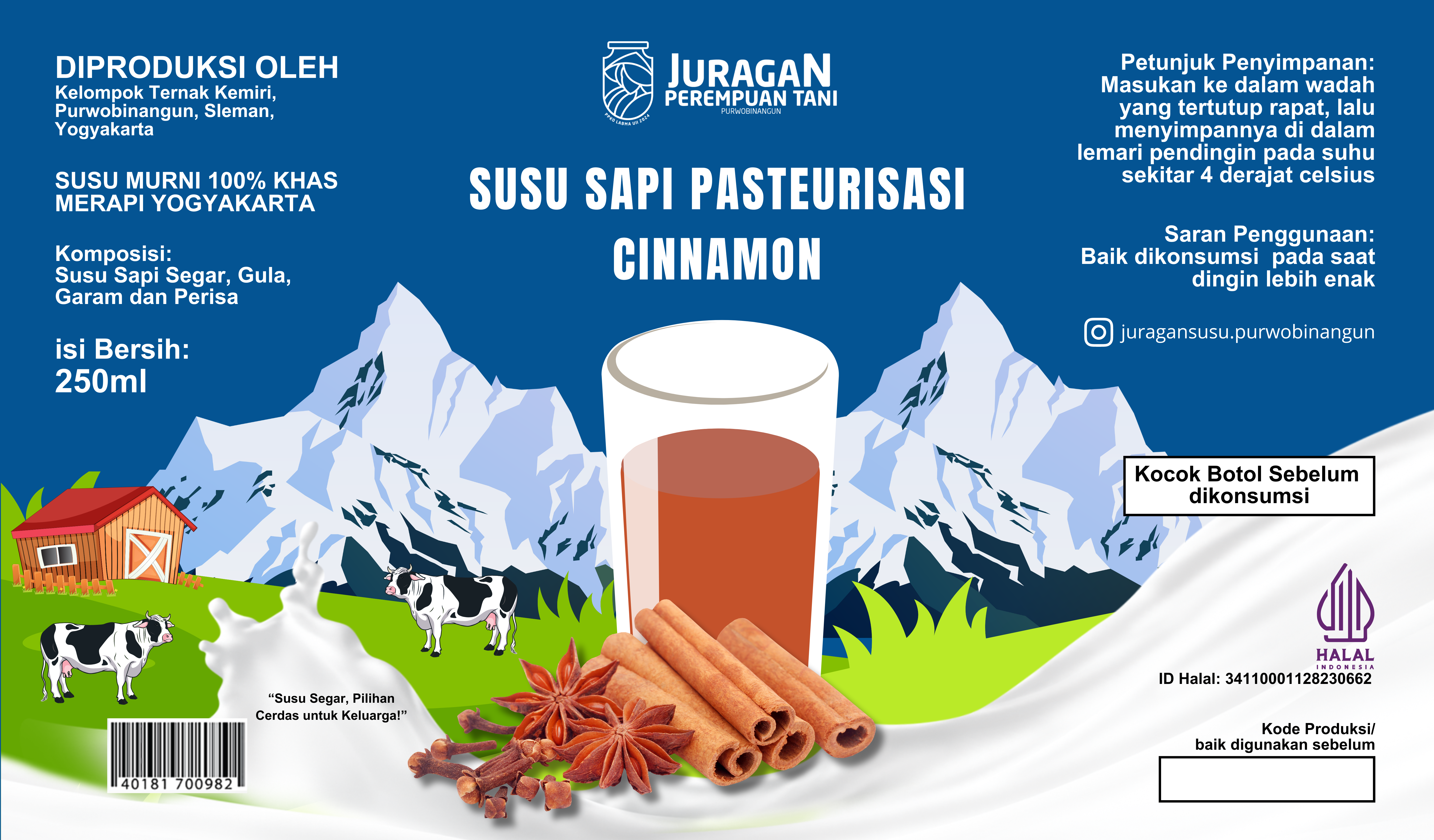 Susu Sapi Pasteurisasi Kayu Manis