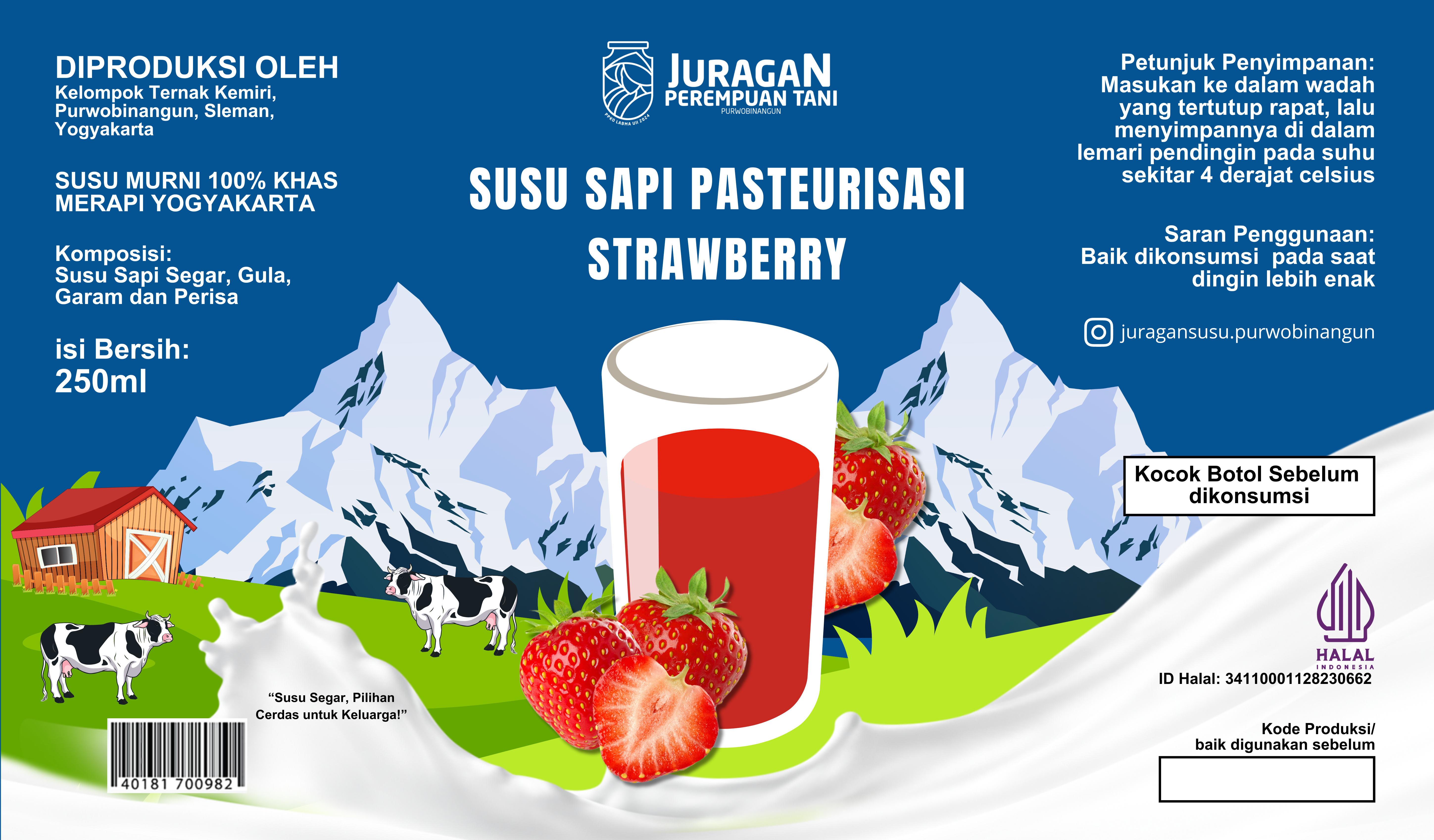 Susu Sapi Pasteurisasi Strawberry
