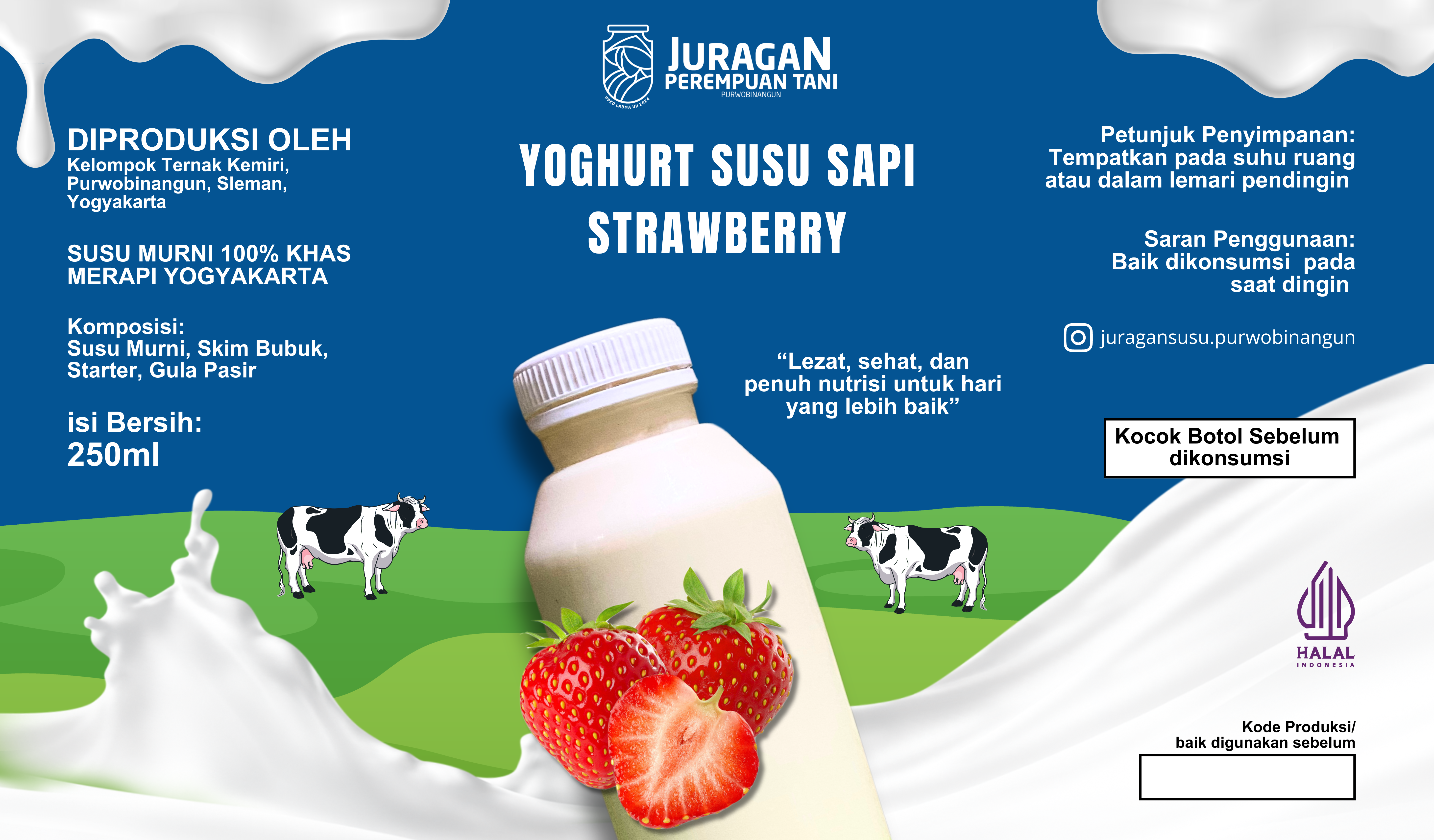 Yoghurt Susu Sapi Strawberry